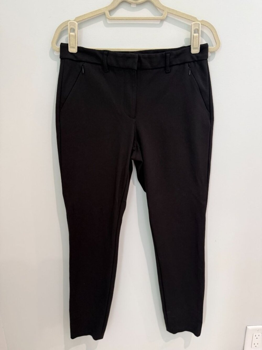 White House Black Market Skinny Leg Ankle Pants Black Stretch Trouser Size 8R